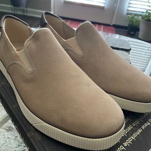 Cole Haan faux suede slip ons size men’s 9.5 - tan/Dakota beige